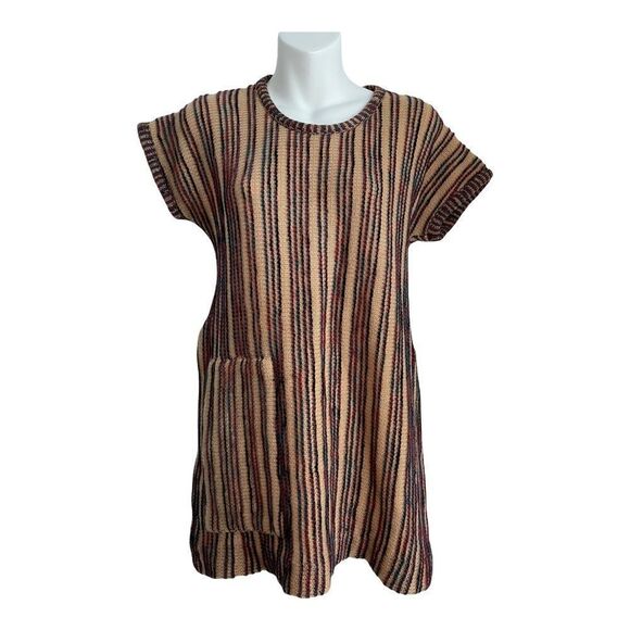 Carol Horn Knit Striped Wool Tunic 70s Pullover - Picture 3 of 15